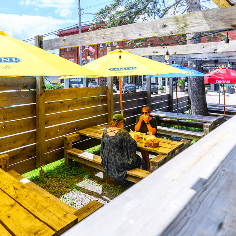 Outdoor Dining at The Big Spruce in Richmond, Vermont Outdoor Dining at The Big Spruce in Richmond, Vermont